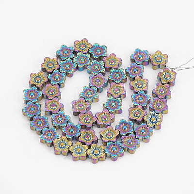 Electroplate Non-magnetic Synthetic Hematite Beads Strands X-G-T061-98D-1