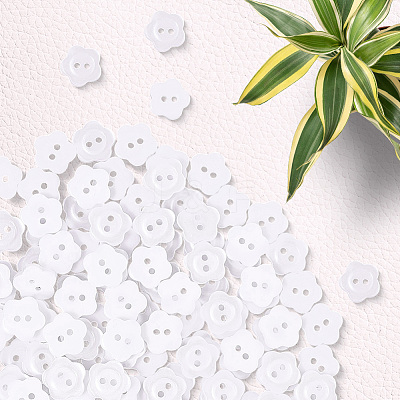 200Pcs 2-Hole Resin Buttons RESI-SP0001-52B-1