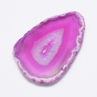 Natural Agate Slices Big Pendants G-E022-4-1