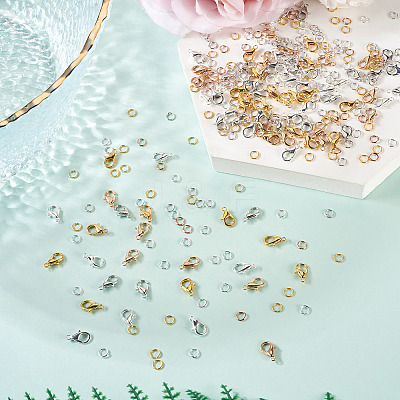 400pcs 4 Colors Alloy Lobster Claw Clasps FIND-TA0008-94-1