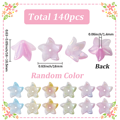 140Pcs Resin Bead Caps RESI-SC0006-87-1