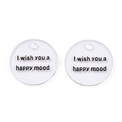 Transparent Acrylic Pendants TACR-T028-28-1