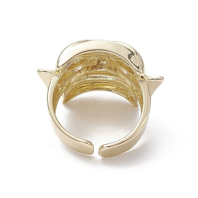 Rack Plating Brass Open Cuff Rings RJEW-K257-52G-1