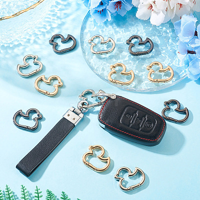 12Pcs 3 Colors Alloy Spring Gate Rings FIND-TA0010-06-1