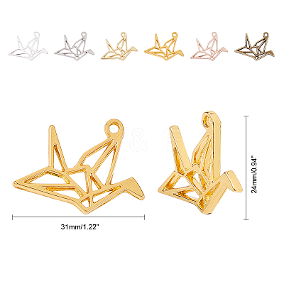 6 Colors Alloy Open Back Bezel Pendants PALLOY-OC0002-07-RS-1