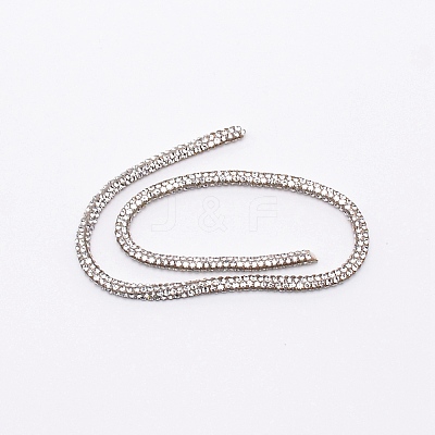 Colored Glaze Rhinestones Flexible Tube Synthetic Rubber Cord FIND-WH0091-02B-1