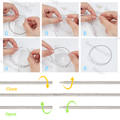30Pcs Spring Bracelets TWIR-BBC0001-06S-1