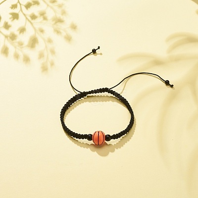 Acrylic Braided Bead Bracelet BJEW-JB08552-01-1