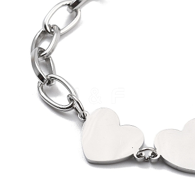 304 Stainless Steel Link Chains Bracelets BJEW-P343-02P-1