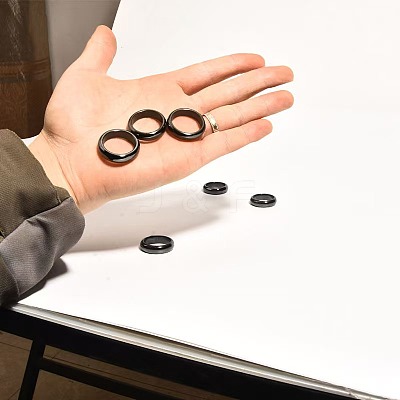 Dyed & Heated Black Agate Finger Rings IK0879-4-1