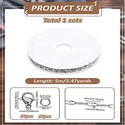 DIY Stainless Steel Dapped Chain Bracelet & Necklaces Making Kits DIY-LP0004-55-1