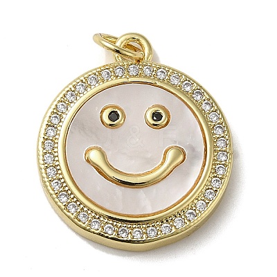 Brass Micro Pave Cubic Zirconia Pendants KK-Q808-08G-1
