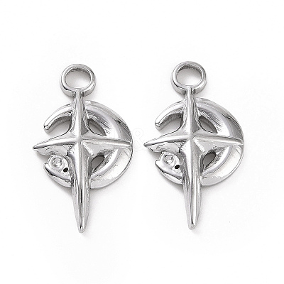 Tarnish Resistant 304 Stainless Steel Pendant Rhinestone Settings STAS-C003-01P-1