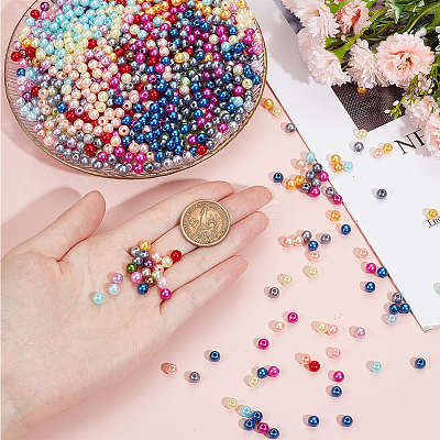 20 Colors Spray Painted ABS Plastic Imitation Pearl Beads OACR-SC0001-43-1