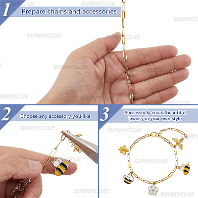 304 Stainless Steel Paperclip Chains Necklaces & Bracelet Jewelry Sets SJEW-SC0001-07G-1