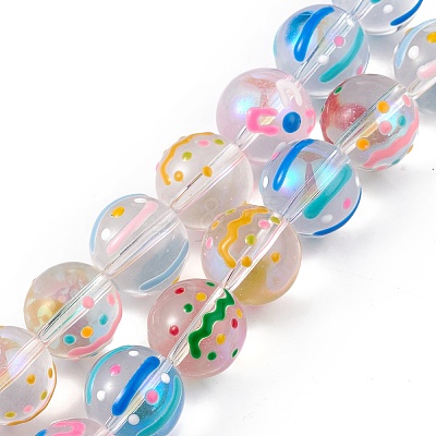 Transparent Glass Beads Strands LAMP-F029-01E-1
