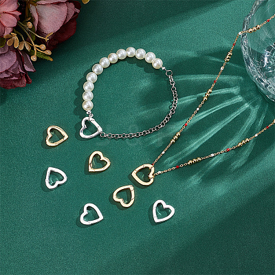 8Pcs 2 Colors Brass Spring Gate Rings KK-PH0013-93-1