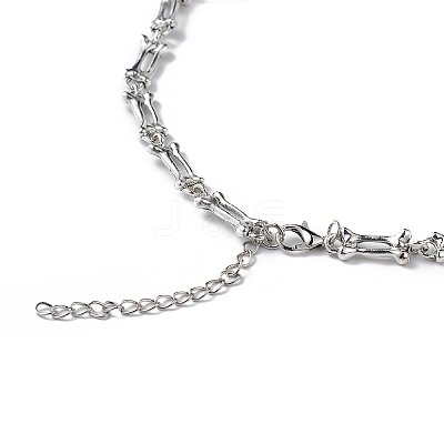 Alloy Skull Bib Necklace LS-NJEW-L175-01AS-1