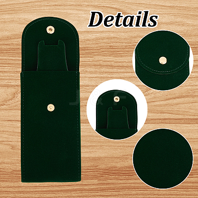 6Pcs 6 Colors Plush Cloth Watch Storage Pouches with Snap Button TP-DR0001-04-1