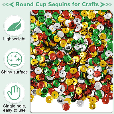 180G 4 Colors Plastic Paillette Beads PVC-YW0001-03-1