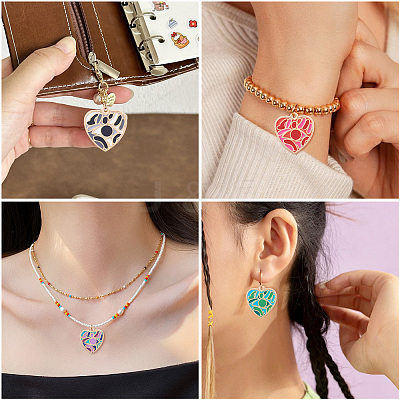 14Pcs 7 Colors Rack Plating Alloy Enamel Pendants ENAM-TA0002-54-1