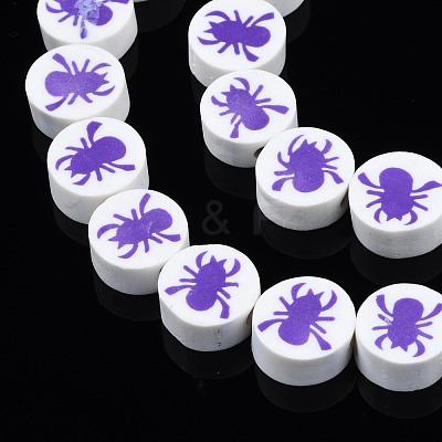 Handmade Polymer Clay Bead Strands X-CLAY-S096-037-1