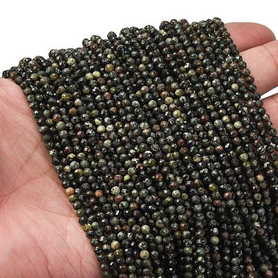 Natural Seraphinite Beads Strands G-RM2025-A42-3mm-1
