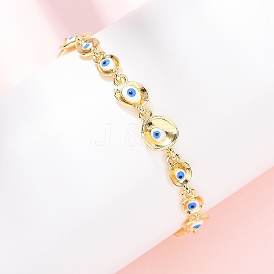 Brass Link Chain Bracelets for Women BJEW-D387-03G-02-1