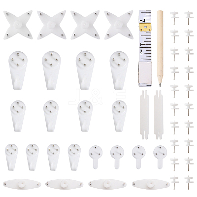 Plastic with Iron Non-trace Hook Hanger DIY-GL0003-67-1