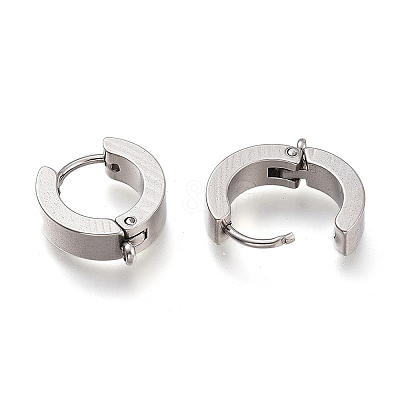 Tarnish Resistant 201 Stainless Steel Huggie Hoop Earrings Findings X-STAS-A167-01B-P-1