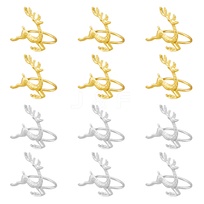 12pcs 2 Colors Alloy & Iron Napkin Rings AJEW-HY0001-11-1