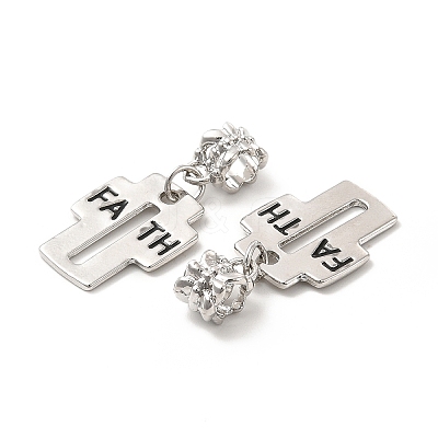 Rack Plating Alloy European Dangle Charms PALLOY-P289-03P-1