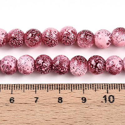 Transparent Baking Paint Glass Beads Strands DGLA-N009-8mm-03-1