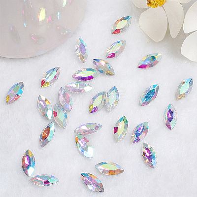 Pointed Back Glass Rhinestone Cabochons RGLA-OC0001-08C-1
