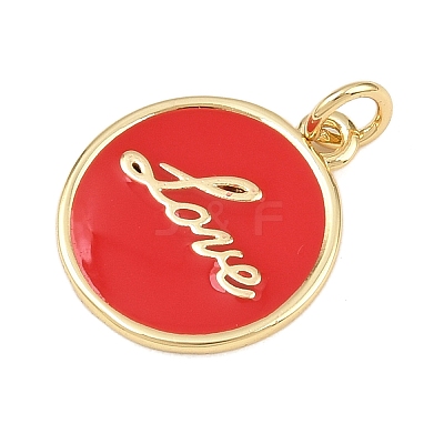 Brass Enamel Pendants KK-L251-02G-F02-1