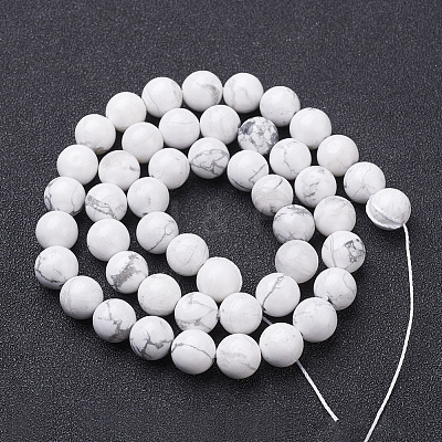 Natural Howlite Bead Strands G-G735-66-6mm-1