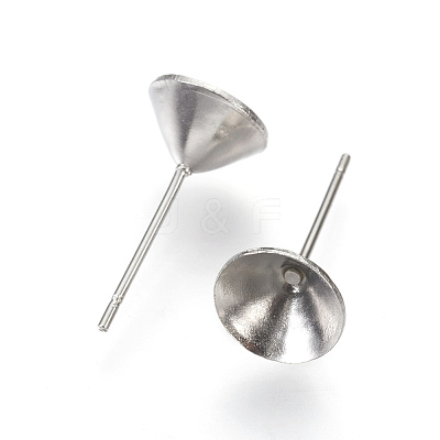 Non-Tarnish 304 Stainless Steel Post Stud Earring Settings STAS-E446-01E-P-1