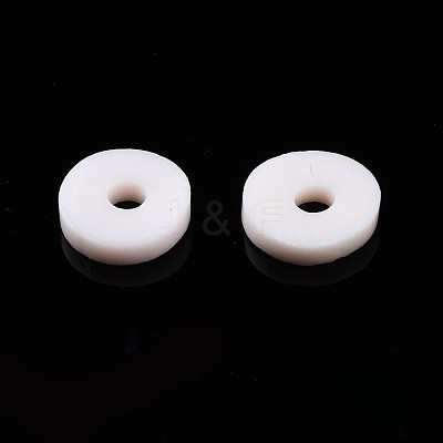 Flat Round Handmade Polymer Clay Beads CLAY-R067-8.0mm-27-1