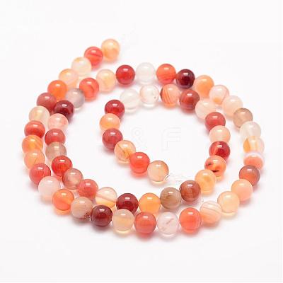 Natural Carnelian Bead Strands G-K153-B20-6mm-1