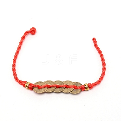 Chinese Fortune Coins Feng Shui Coins Link Bracelet BJEW-WH0011-12-1