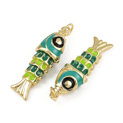 Brass Enamel Pendants KK-L241-23G-01-1