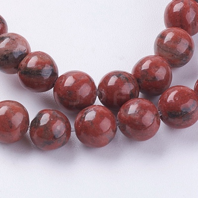 Natural Sesame Jasper/Kiwi Jasper Beads Strands X-G-G149-6mm-2-1