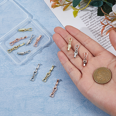 12Pcs 3 Colors Brass Fold Over Clasps KK-FH0007-44-1