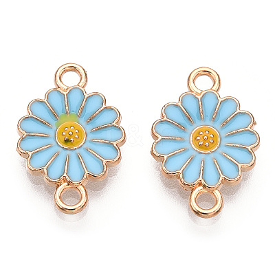 Zinc Alloy Enamel Sunflower Connector Charms ENAM-E011-01KCG-1