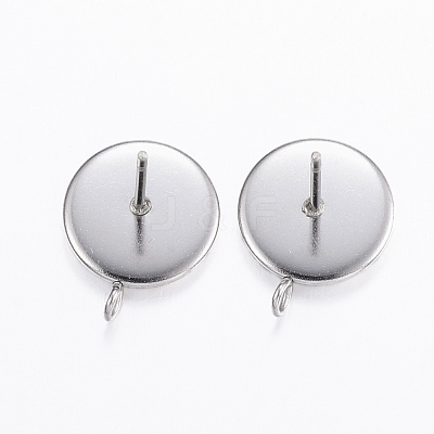 Non-Tarnish 304 Stainless Steel Stud Earring Settings STAS-H380-C-13P-1