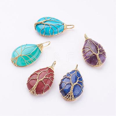 Mixed Stone Pendants G-P269-M-G-1