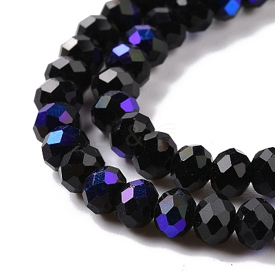 Electroplate Opaque Solid Color Glass Beads Strands X-EGLA-A044-P8mm-L18-1