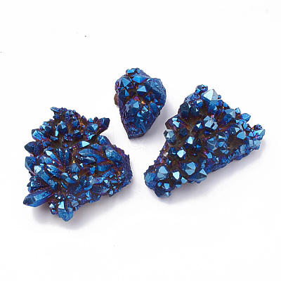 Electroplate Natural Druzy Quartz Crystal Decorations G-S299-114B-1