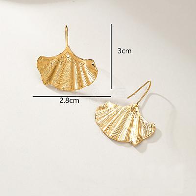 Minimalist 201 Stainless Steel Ginkgo Leaf Earrings for Women JX5864-1
