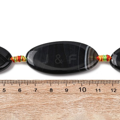Natural Black Banded Agate Beads Strands G-F825-A01-01E-1